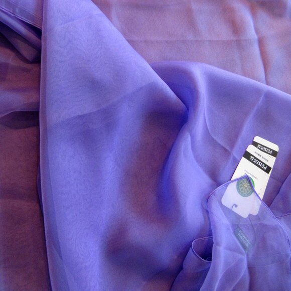 Peise Women scarf, 100% silk feeling polyester, violet, aprox. 84x80 in - Picture 4 of 4